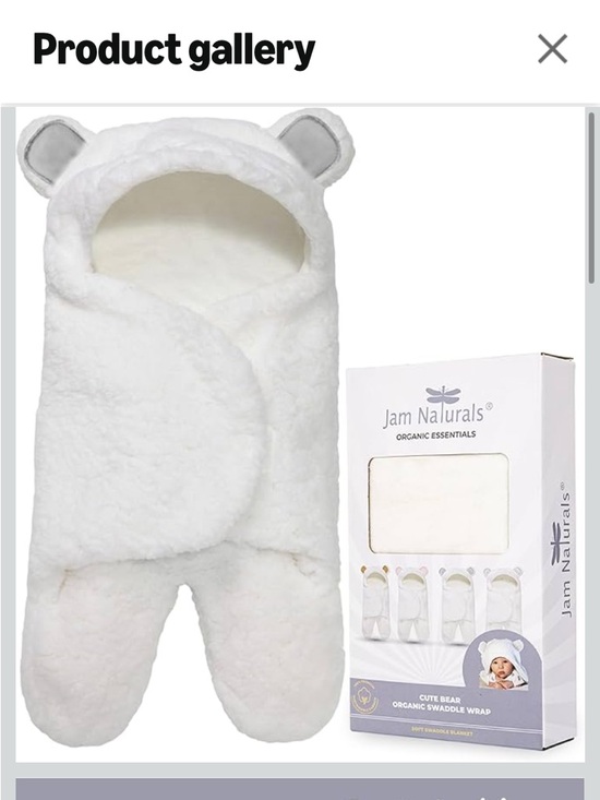 Jam Naturals Other - Jam Naturals Cute Bear Organic Swaddle Wrap - White